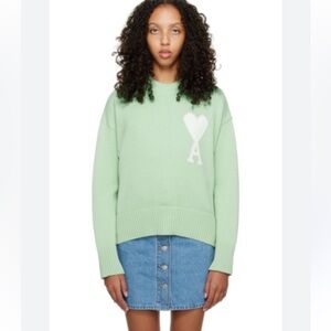 Ami Mint Green Crew Neck Sweater